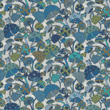 Magic Liberty Of London Tana Lawn Width 53 036302130B Color BlueWhite Mushrooms