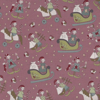 Make Ready For Christmas by Natalie Bird for Devonstone Fabrics DV3292 Pink