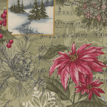 Marches De Noel by 3 Sisters for Moda Fabrics M4423013 Green