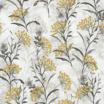 Marguerite By Whistler Studios For Windham Fabrics 517993 WhiteGreyYellow