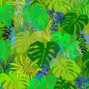 Midnight In The Jungle for Robert Kaufman Fabric SRKD2197145 Moss