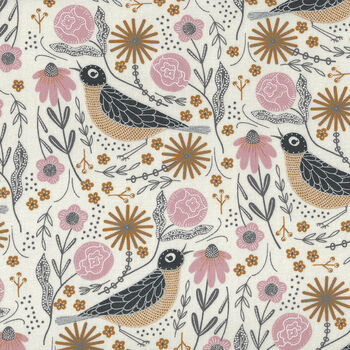 Moda Fabric Birdsong by Gingiber M48352 31 Birds On Off White
