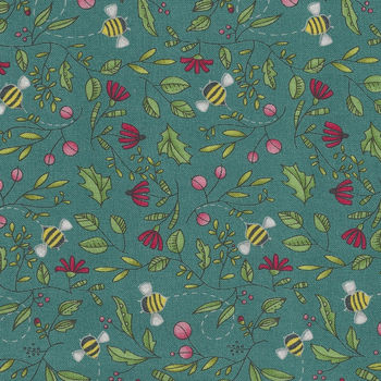 Moda Painted Garden by Robin Pickens M48662 Colour 12 Teal