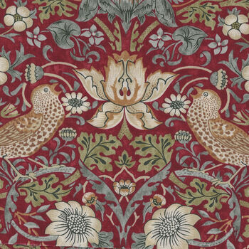 Morris and Co Kelmscott  from Free Spirit PWWM 001 Color Red Strawberry Thief