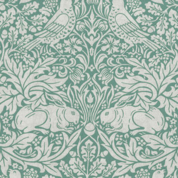 Morris and Co Standen from Free Spirit PWWM 026 Color Teal Pattern Brer Rabbit