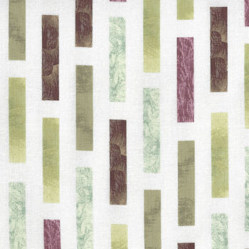 Murano By Stoffabrics Denmark Murano Rectangles MCS 16062 Lime White and Brown