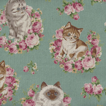 My Favourite Things Printed In Japan 80 Cotton 20 Linen YO0177 Green