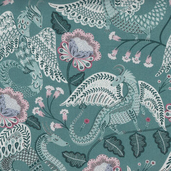 Mystical Kingdom by P+B Textiles DSN 05282 CoT  Teals Dragons