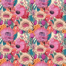 Noraand39s Natives Modern Floral By Devonstone Collection DV6702 White