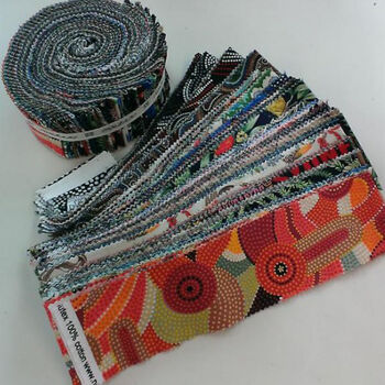Nutex Aussie Jelly Roll Precut Strips 25 x 40 width of fabric 44 11410