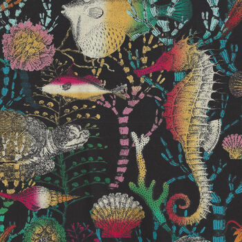 Ocean Menagerie Blank Quilting BQ2513 099 Black Sea Life