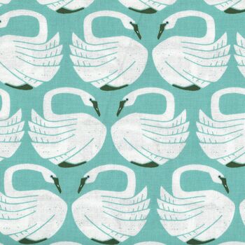 On a Spring Day Loving Swans by Cotton and Steel LV401WA1 Water