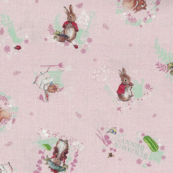 Peter Rabbit By Beatrix Potter + Visage Textiles Fabric 2999 05 Pink Flopsy+39