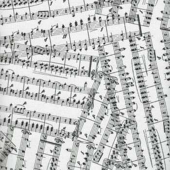 Pitch Perfect by Michael Miller Fabric Pattern CX10473 Music Melody WhiteBlack