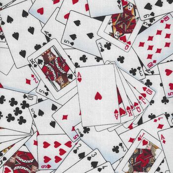 Playing Cards From Timeless Treasures Fabric TTC1451 Colour White