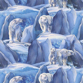 Polar Frost by Jody Bergsma for Northcott Polar Bears 24842 Col46