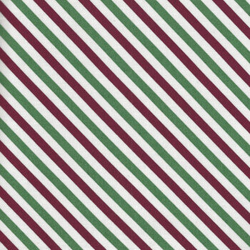 Postcard Christmas for Northcott Fabric Y3515 Colour 55 Bergundy Stripe