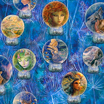 Power Of The Elements by Josephine Wall For 3 Wishes Fabric 19188 Multi Digital