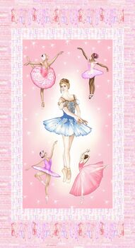 Prima Ballerina From Henry Glass Fabrics Panel 24x42 2751P Col22 Pink