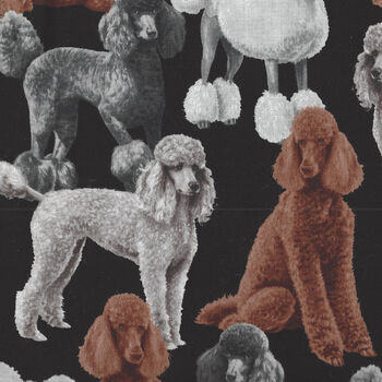 Pure Breeds Poodles by Timeless Treasures Fabrics TTC7527 Black