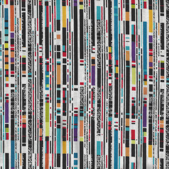 Rollicking Robots by Patrick Lose Fabrics 10041 Colour 10 Glitch Stripe Multi