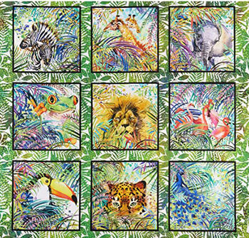 Safari Panel by Jason Yenter Digital Fabric 36 x 42 ITB Fabrics ISAF 1 Multi