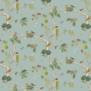 Sanderson Woodland Blooms By Free Spirit PWSA028SkyXX Patt Woodland Chorus