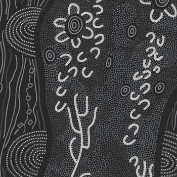 Sandy Creek Black by Janet Nakamarra for MandS Textiles Australia