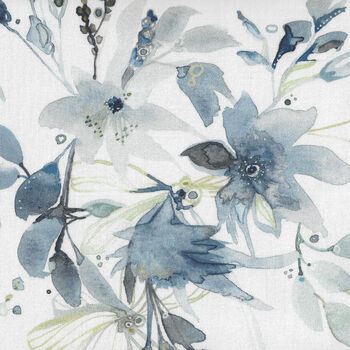 Sea Sisters by Shell Rummel For Free Spirit PWSR075 Coastal Wildflowers Blue