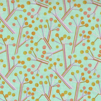 Seeds and Stems by Kathy Doughty for Free Spirit PWMO034Mint Patt Bush Lily