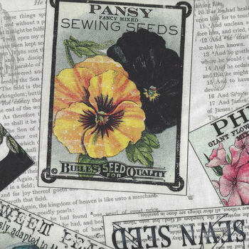 Sewing Seeds lll J Wecker Frisch Seed Packets Riley Blake CD15687 Color White