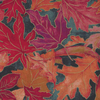Shades Of Autumn by RJR Fabric RJ701SL2M Colourful Foliage Leaves