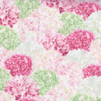 Shades of Violet For Wilmington Fabrics 99129173 Packed Hydrangeas GreenPink
