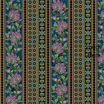 ShangriLa by Painted Sky Studio for Benartex Style 16112 Metallic Black