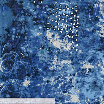 Spotted Graffiti By Marcia Derse For Windham Fabric 52814D12 Blue