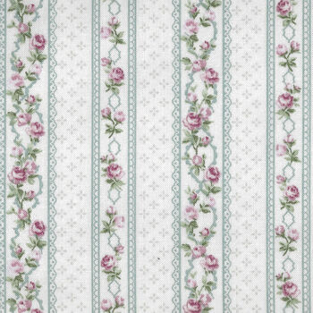 Stof Vintage Roses by Stoffabrics 4500 538 Blue