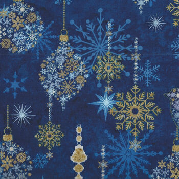 Stonehenge Christmas Joy From Northcott Fabrics 24773M Color 46 Blue