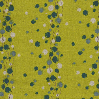 Tayutou For Kokka Fabrics CottonLinen Blend TealChartreuse