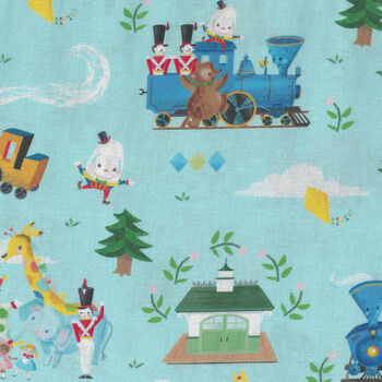 The Little Engine That Could From Riley Blake Fabric C9990 Colour Blue