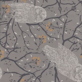 Through The Woods By Sweetfire Road For Moda M4311016 Flint Woodland Owls 