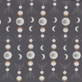 Through The Woods By Sweetfire Road For Moda M4311612 Charcoal Moon Phases
