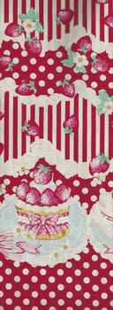 Trefle Kokka Cotton Fabric YKA59030 1C31 Party RedPale Cream