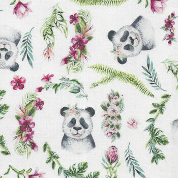 Tropical Zoo from Devonstone Fabric DV3193 White