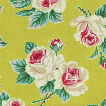 True Kisses by Heather Bailey For FIGO Fabrics 90364 Fling Col 72 Chartreuse