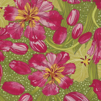 Tulip Tango By Robin Pickens For Moda Fabric M4871016 Green 