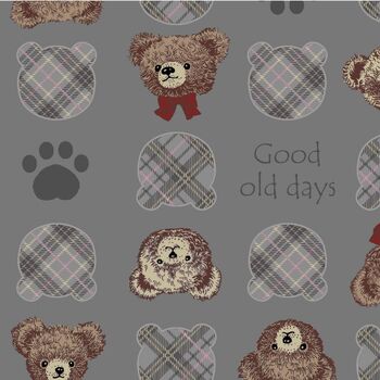 UNNO Good Old Days UNONN231211D Grey Teddy Bear Face
