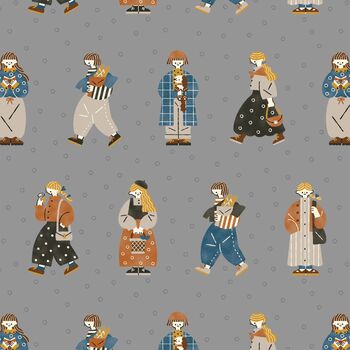 UNNO Megumi Japanese 100 Cotton NN23125 F Grey 