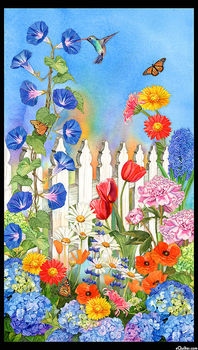 Vibrant Garden Panel  by Lynnea Washburn For Robert Kaufman AWHD18303238 Garden