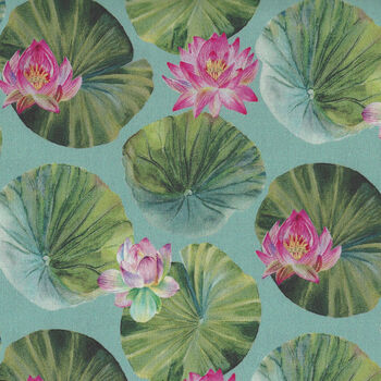 Water Lilies by Michel Design Works for Northcott Fabrics DP 2505964 Seafoam Multi