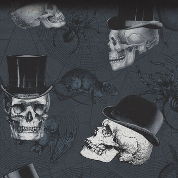 Wicked From Timeless Treasures Fabrics TTC1445 Charcoal Pattern Skulls